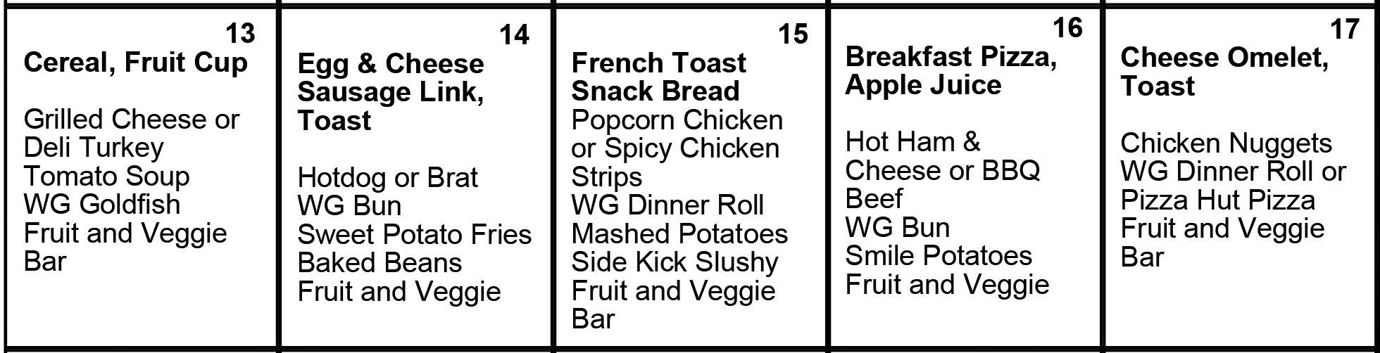What's for lunch in Oelwein schools?
